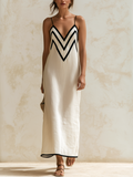Marisa – vestido largo de espiga con contraste