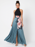 Nicoletta – vestido maxi de flores con cuello halter