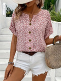 Coral – blusa de flores con botones