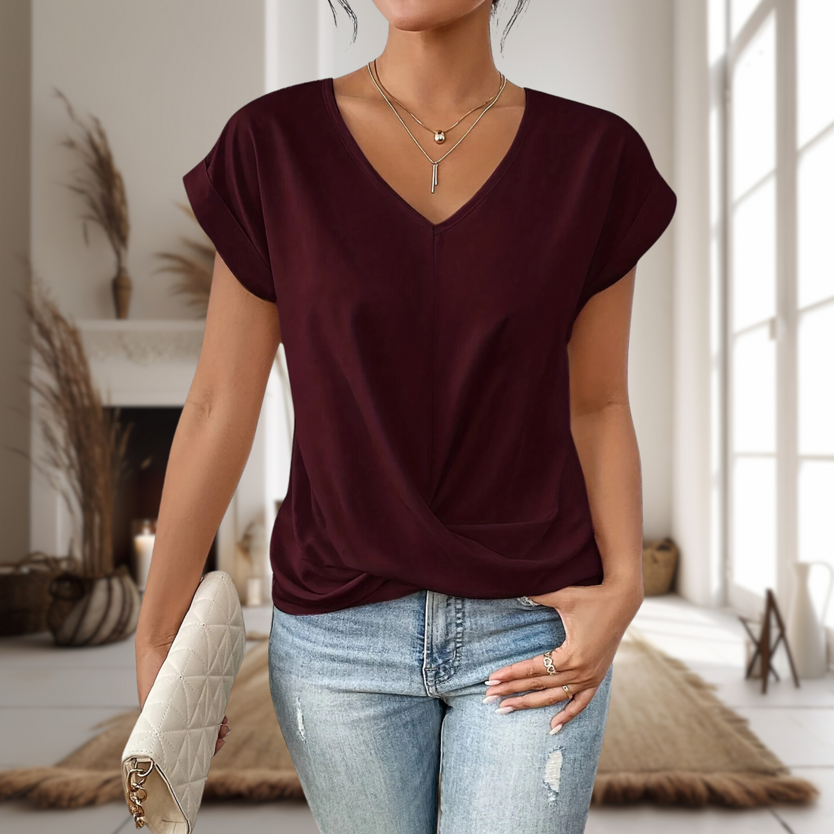 Marisol – camiseta con escote corazón