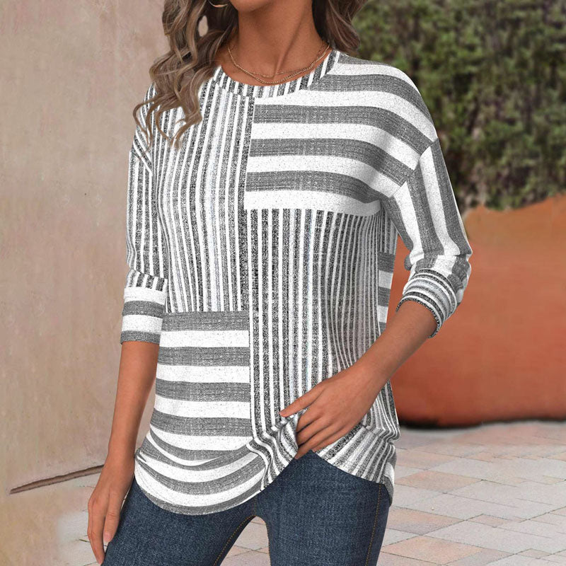 Belén – blusa de rayas cómoda con manga tres cuartos