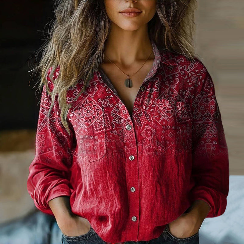 Alejandra – blusa boho vintage estampada