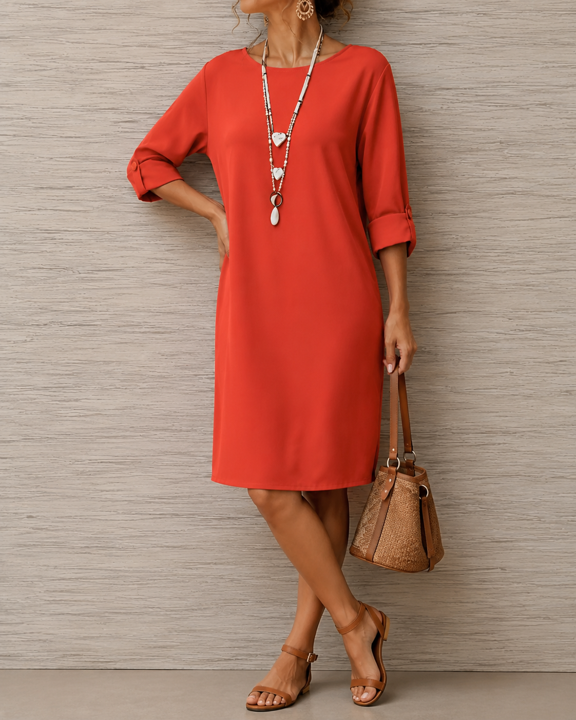 Adriana – vestido midi efecto vientre plano