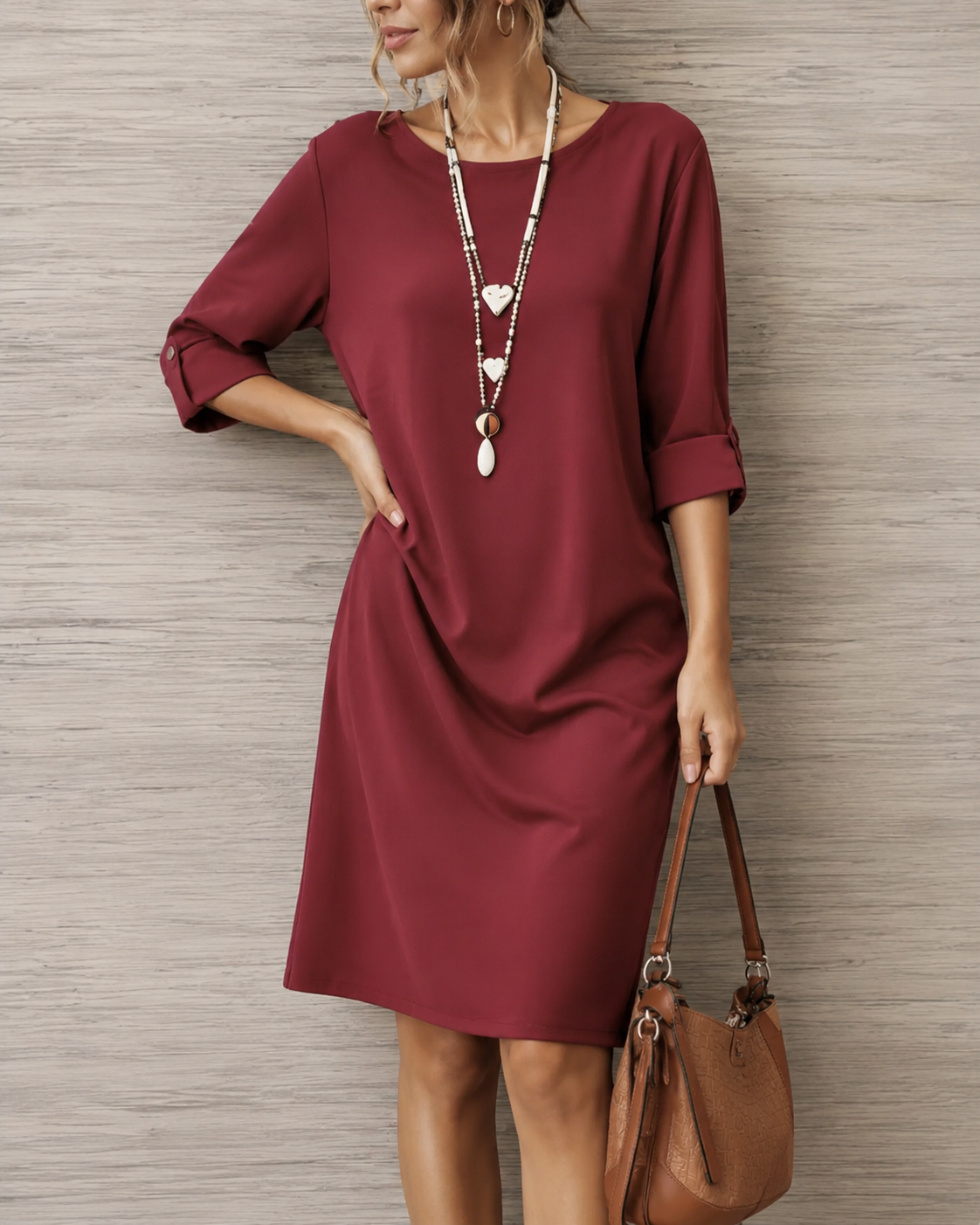 Adriana – vestido midi efecto vientre plano