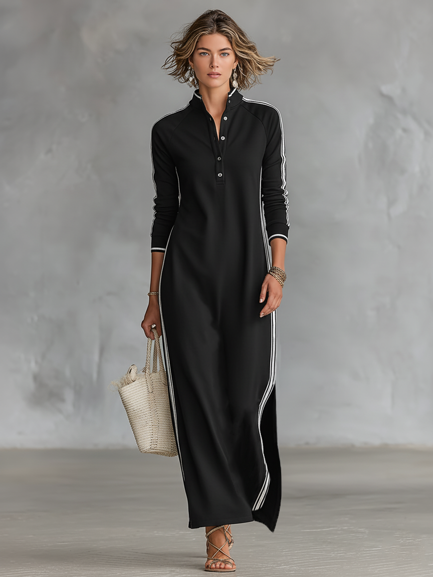 Nicoletta – vestido largo tipo sudadera con cuello