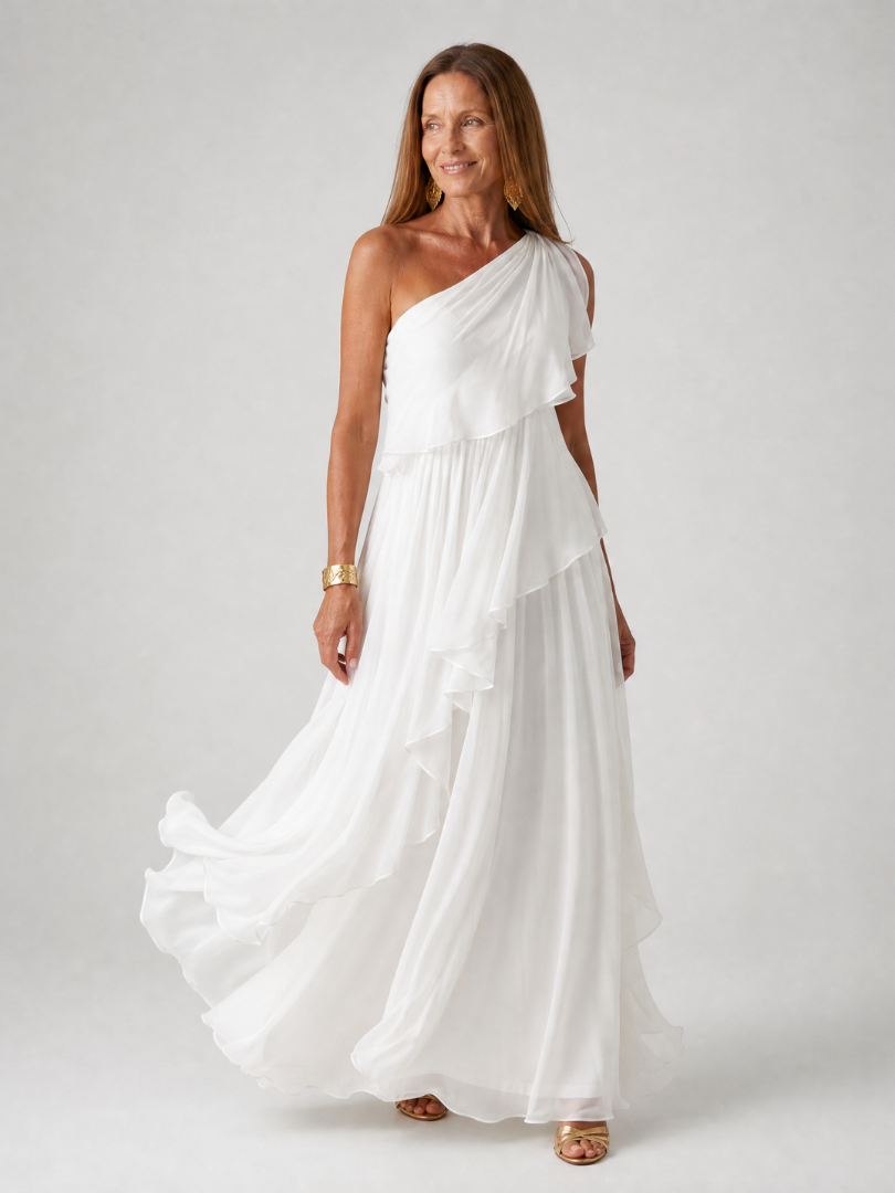Talia – vestido maxi con volantes en cascada