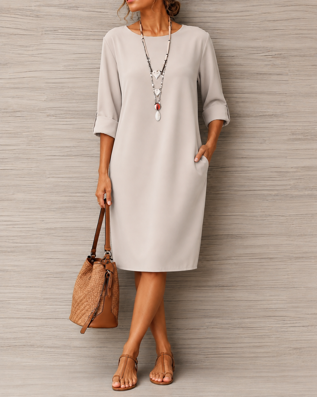 Adriana – vestido midi efecto vientre plano