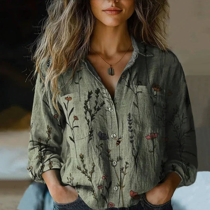 Alejandra – blusa boho vintage estampada
