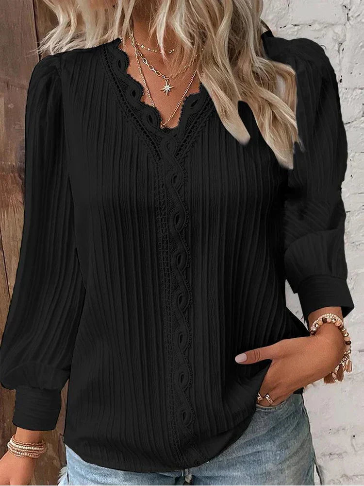 Salomé – blusa de gasa con encaje