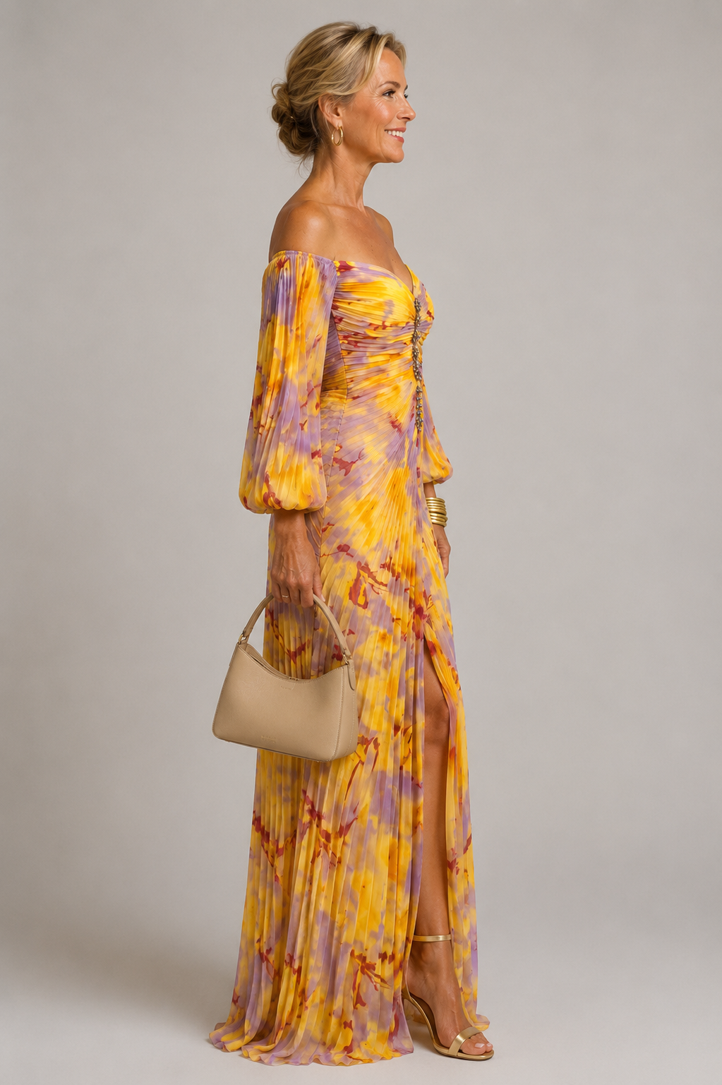 Claudia – vestido maxi de flores con escote pronunciado
