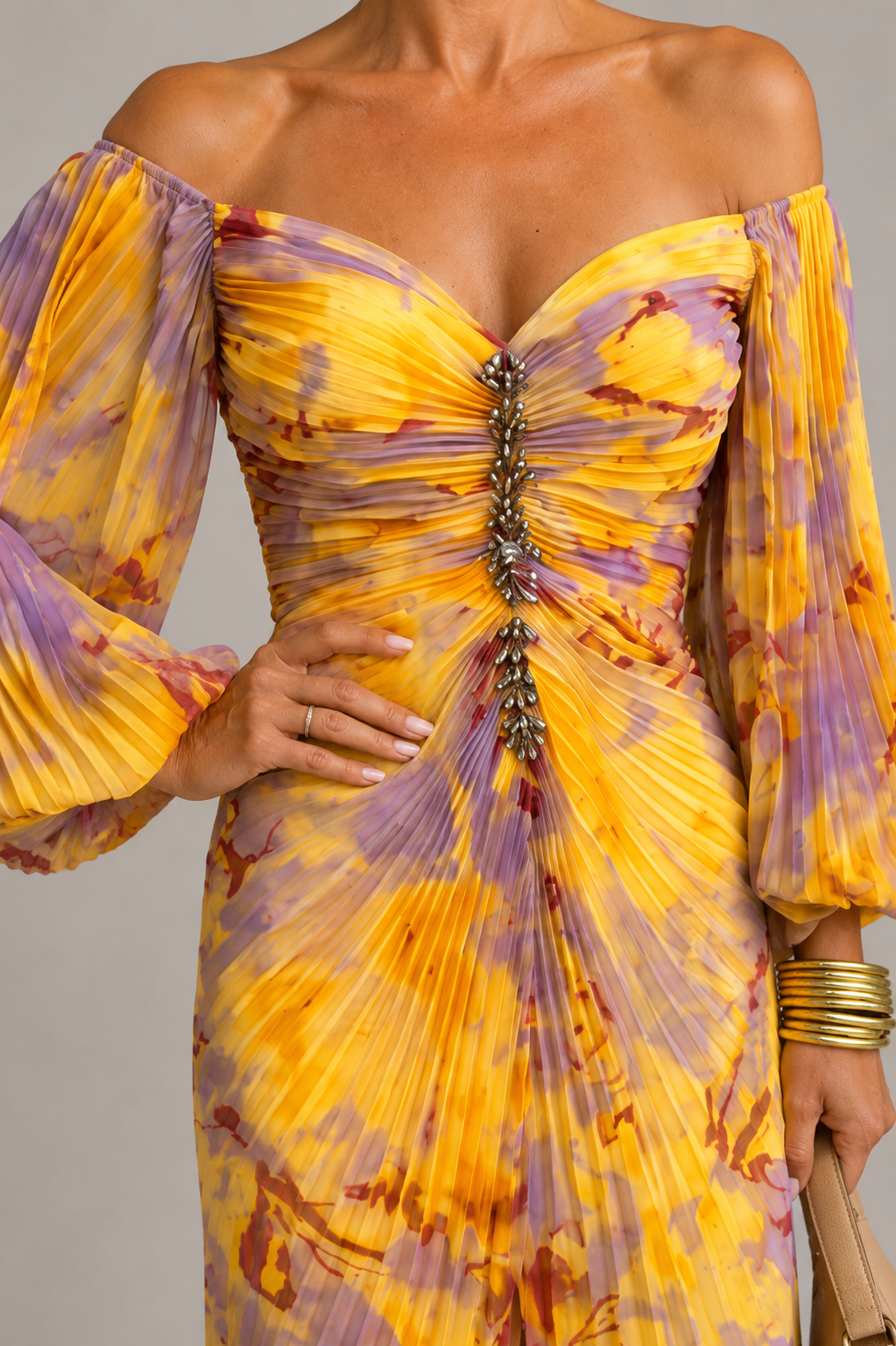 Claudia – vestido maxi de flores con escote pronunciado