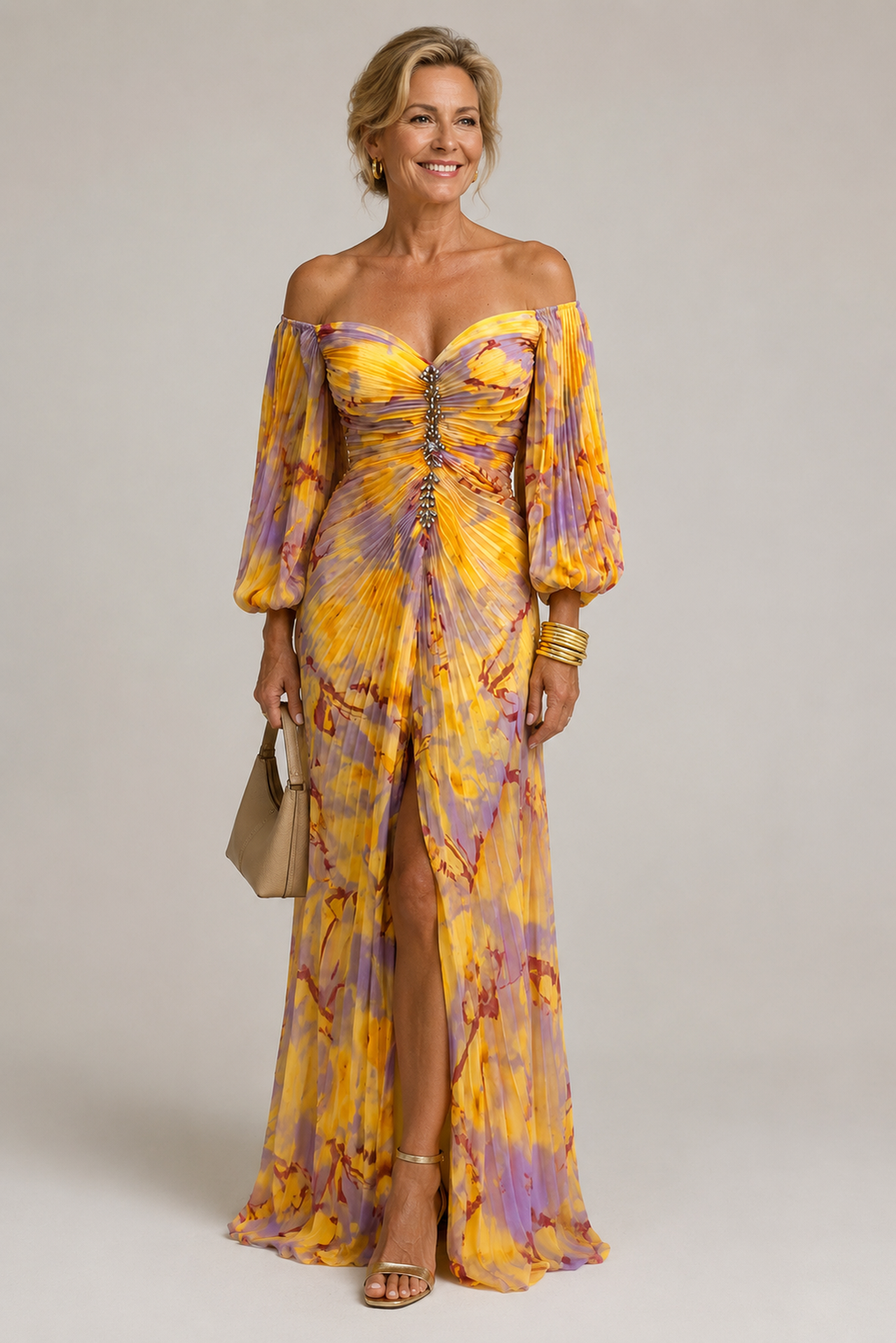 Claudia – vestido maxi de flores con escote pronunciado