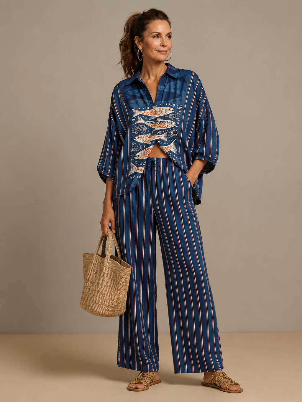Míriam – conjunto de camisa y pantalón de lino y algodón