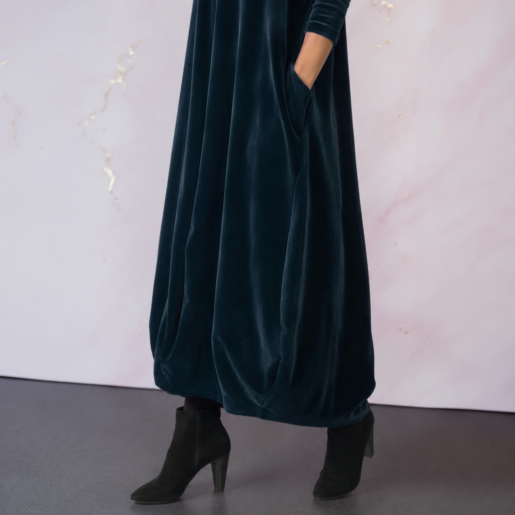 Elena – vestido maxi de terciopelo