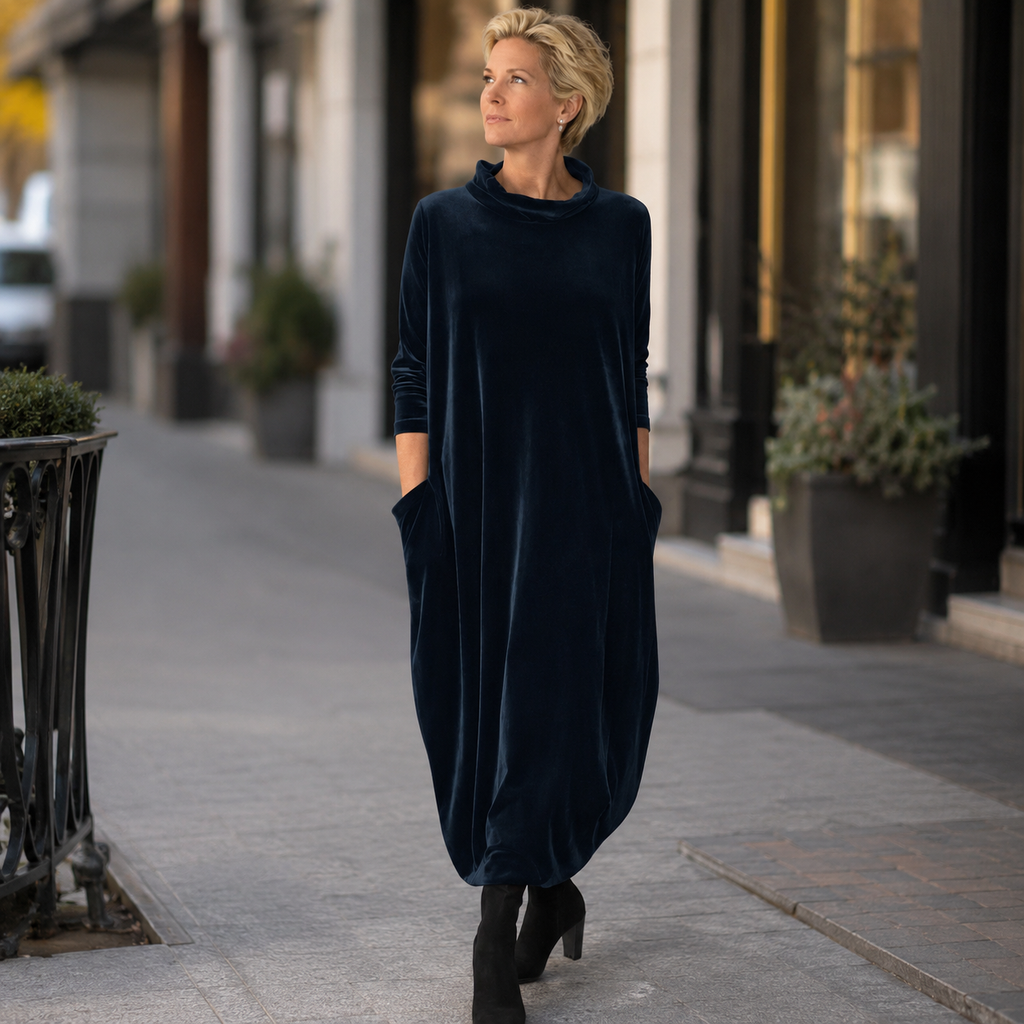 Elena – vestido maxi de terciopelo