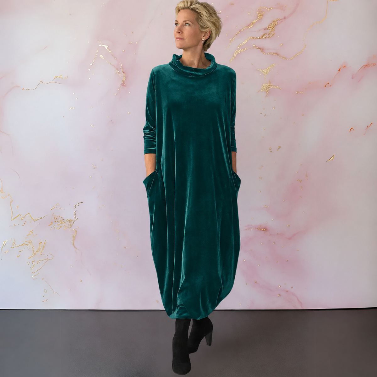 Elena – vestido maxi de terciopelo