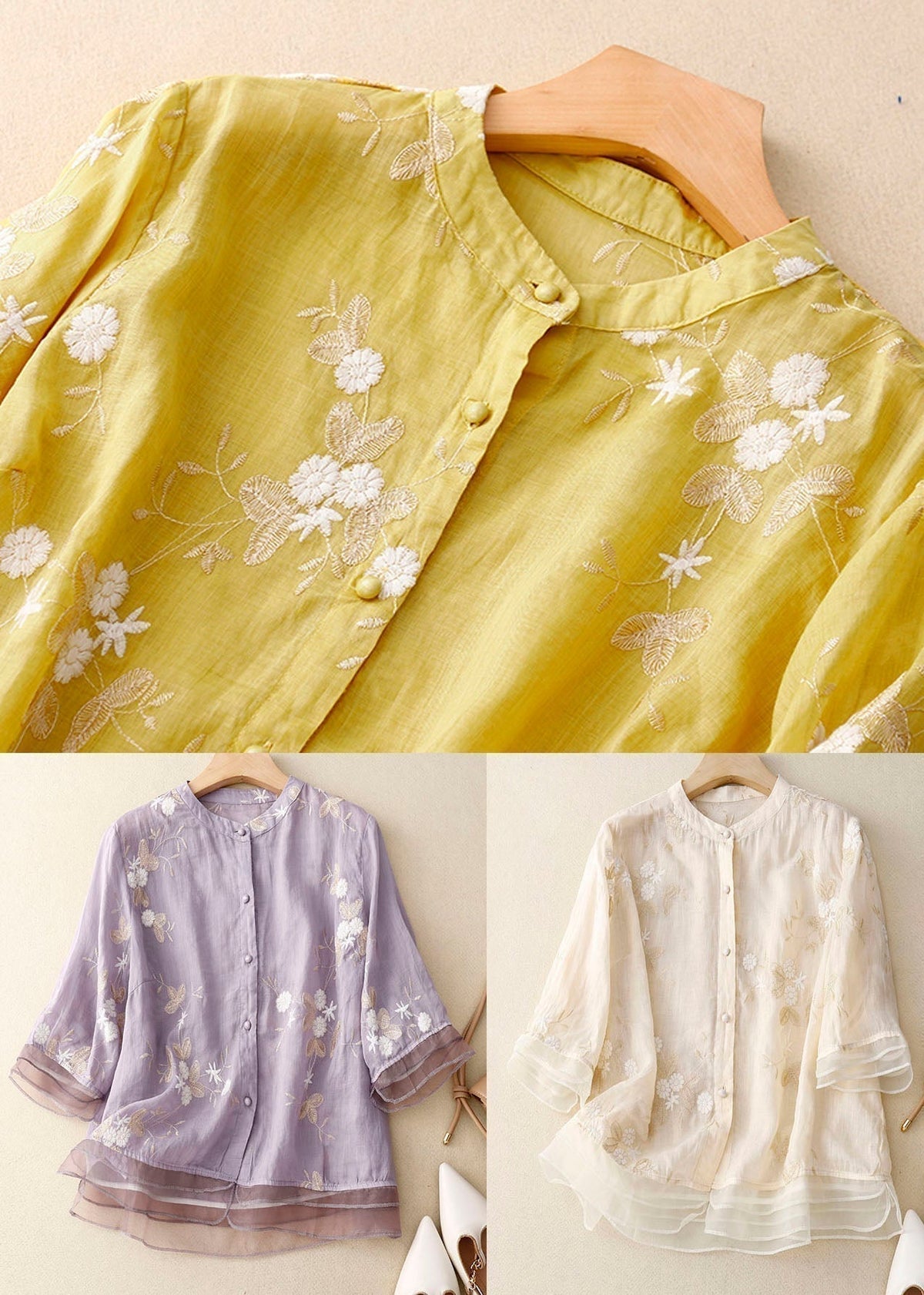 Matilde – blusa con bordado de flores