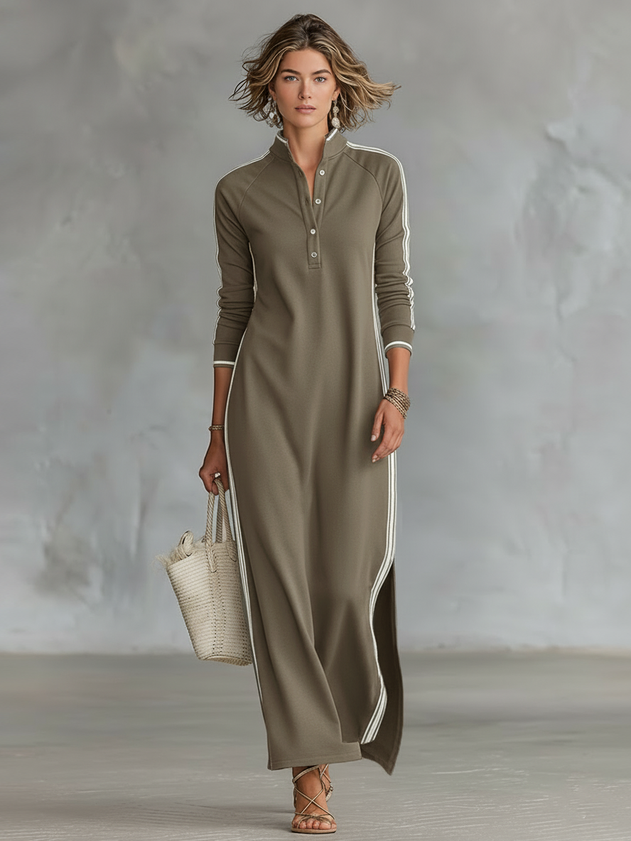 Nicoletta – vestido largo tipo sudadera con cuello
