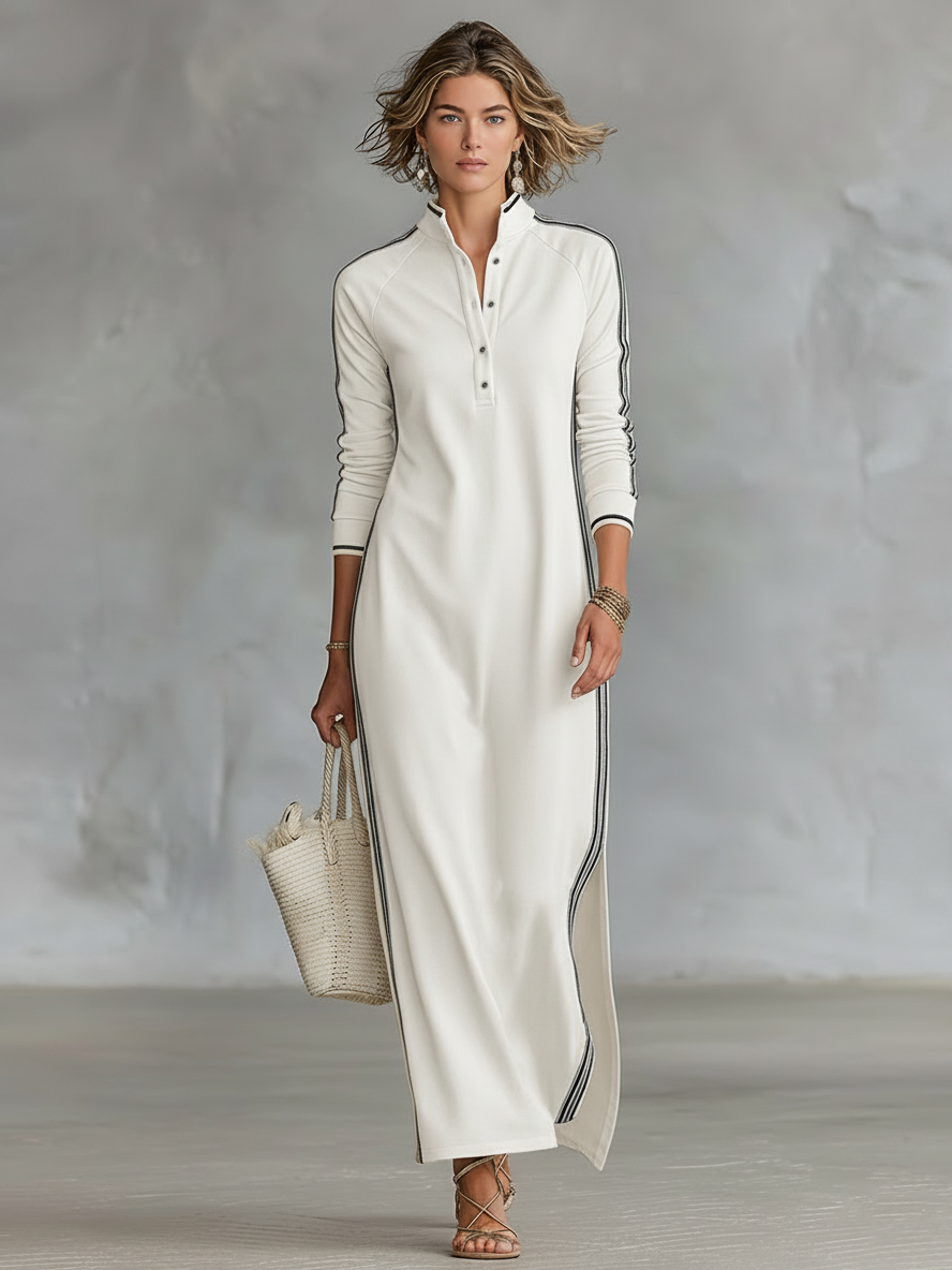 Nicoletta – vestido largo tipo sudadera con cuello