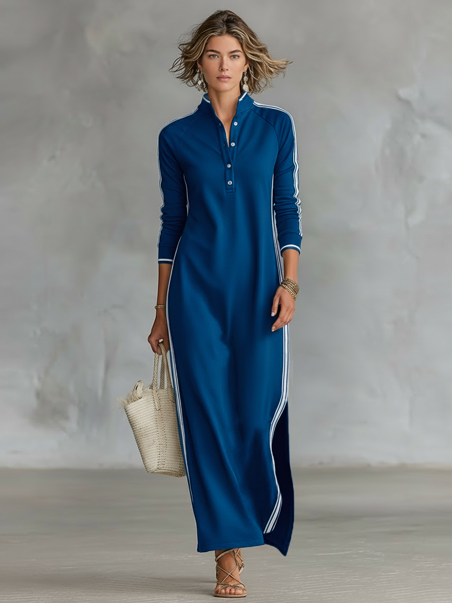 Nicoletta – vestido largo tipo sudadera con cuello