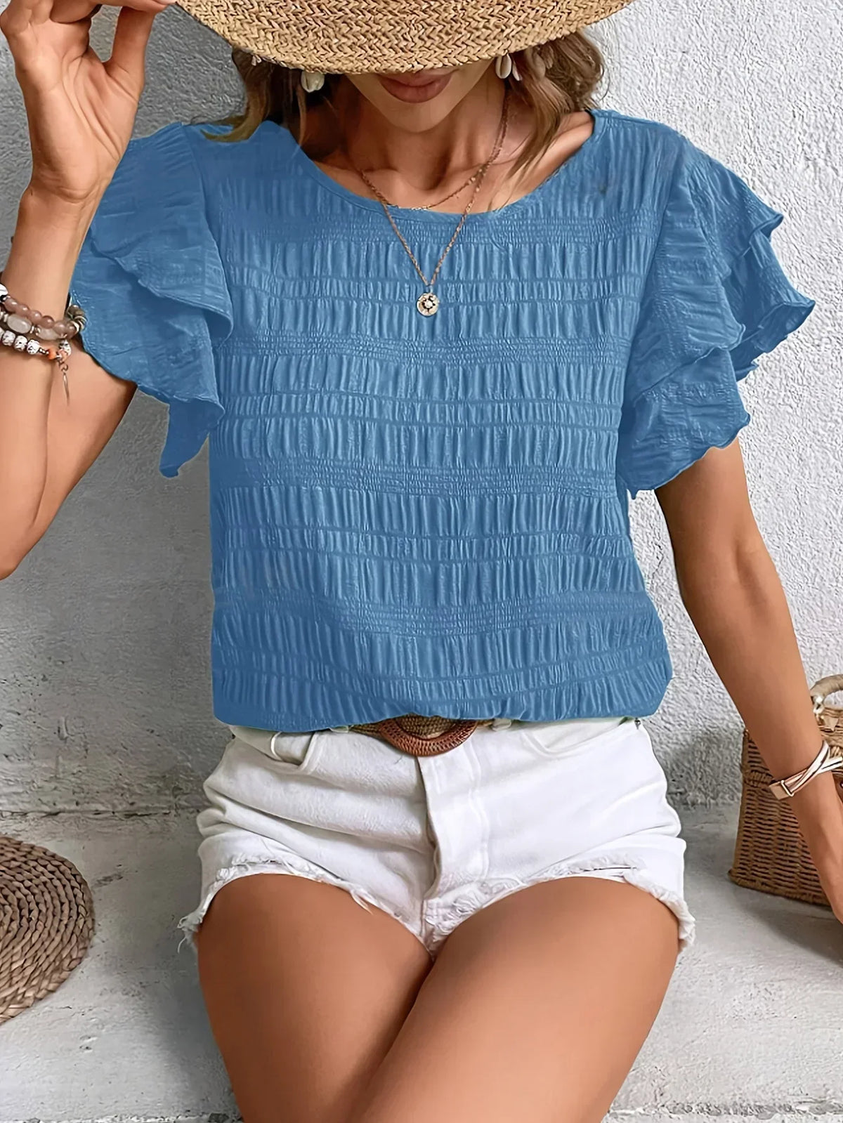 Magdalena – blusa ligera con mangas de volante