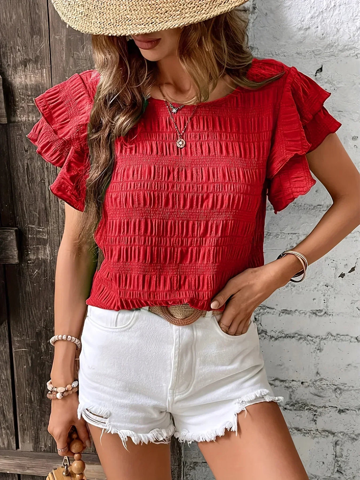Magdalena – blusa ligera con mangas de volante