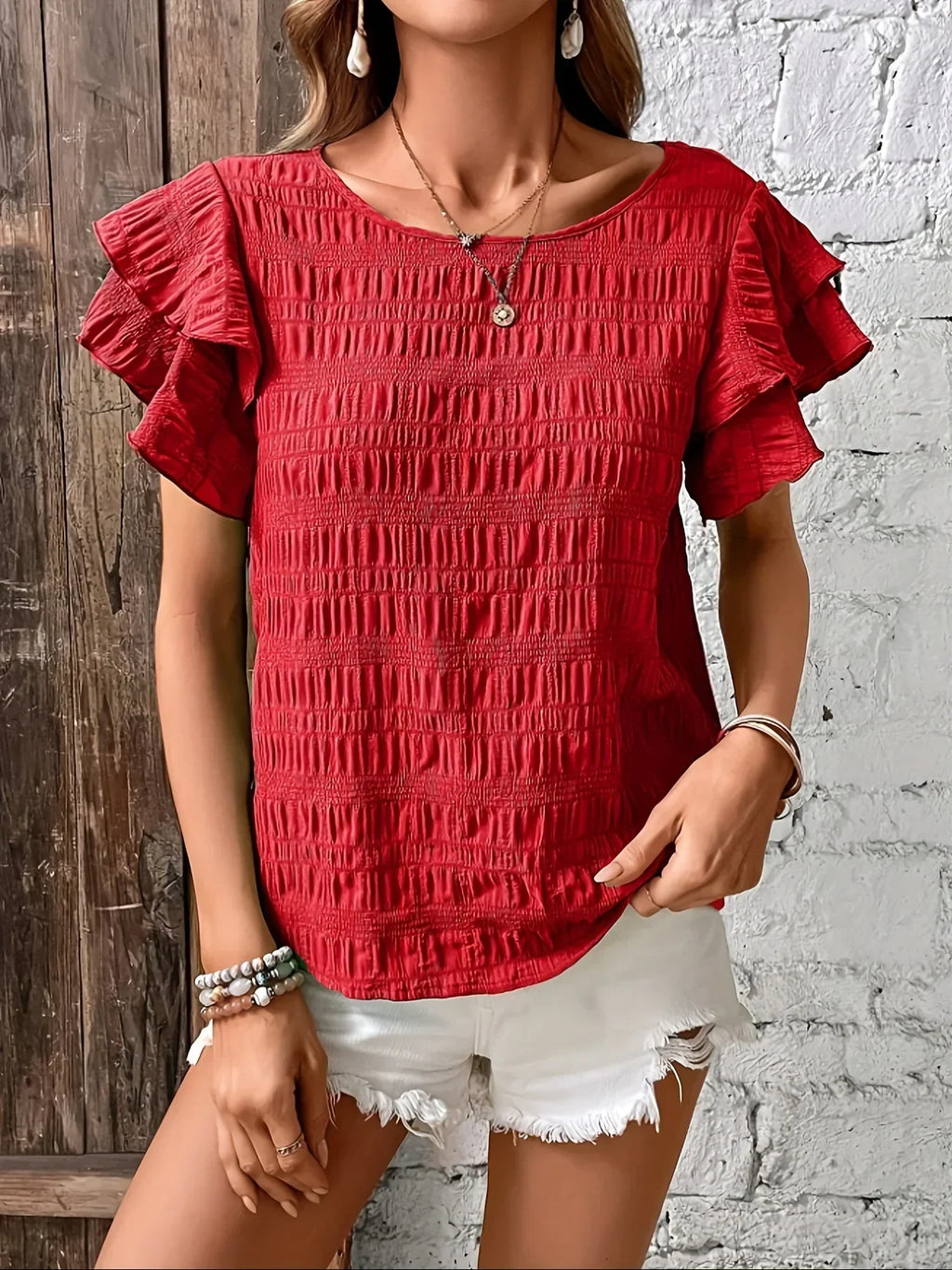 Magdalena – blusa ligera con mangas de volante