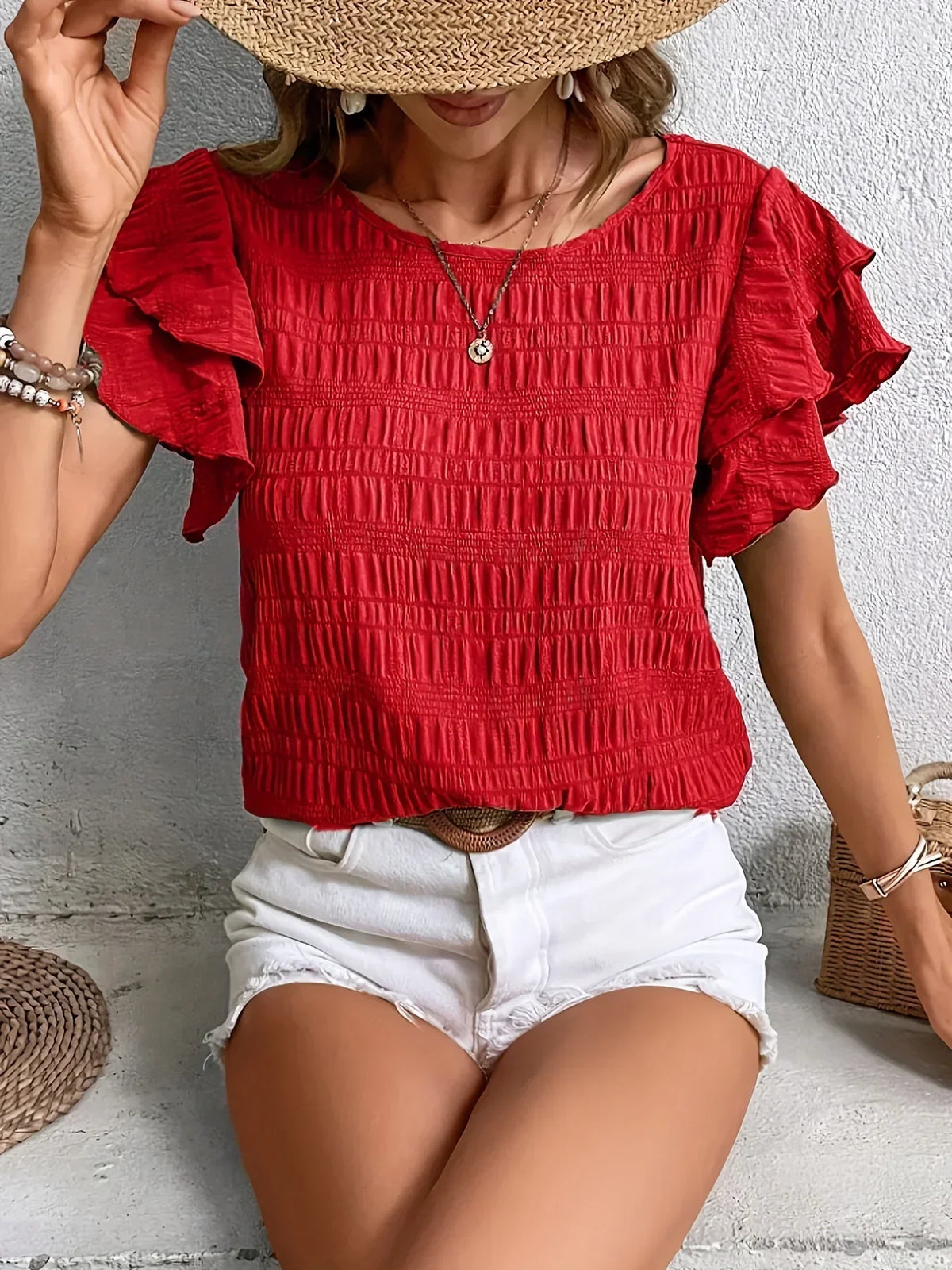 Magdalena – blusa ligera con mangas de volante