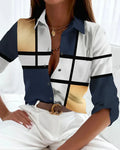 Lorenza – blusa estampado abstracto moderno
