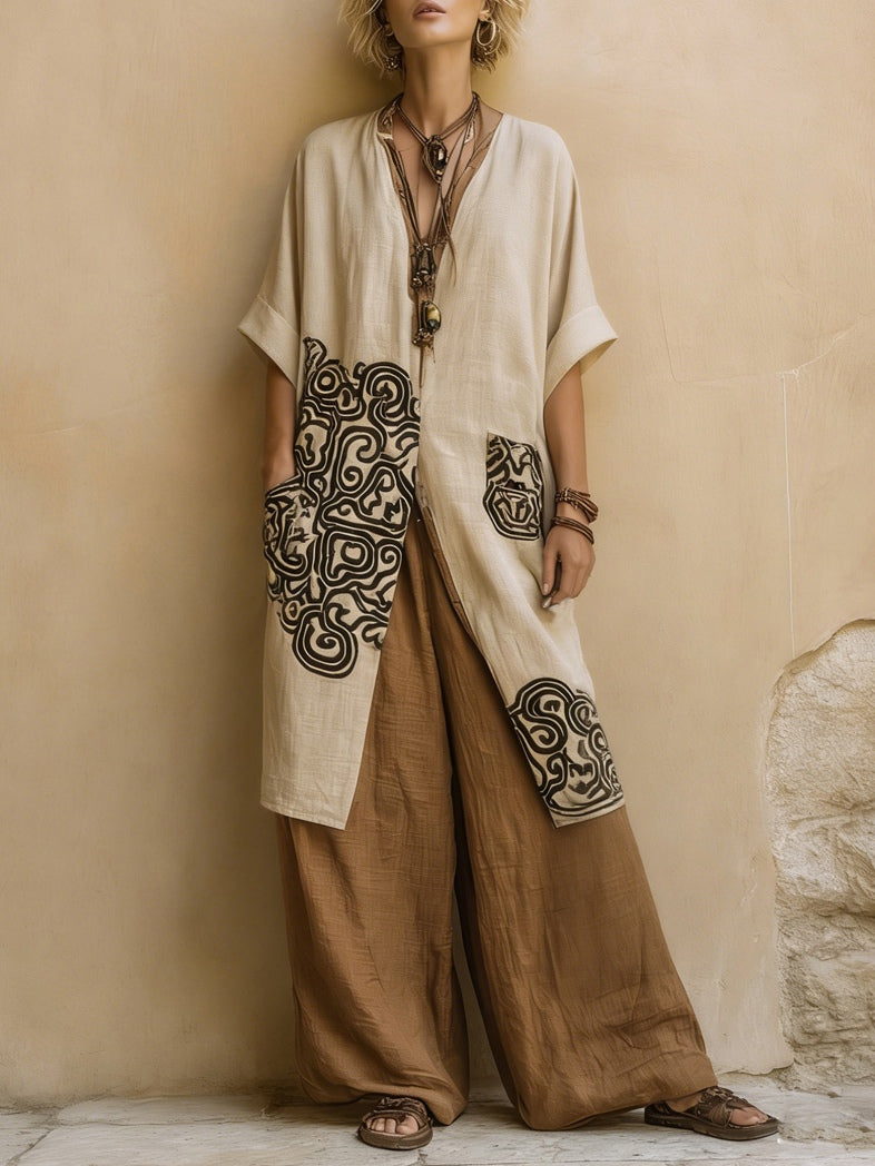 Valentina – conjunto boho largo bordado