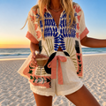 Ana – conjunto de camisa y short estampado artístico