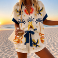 Amparo – conjunto de camisa y short estampado mediterráneo