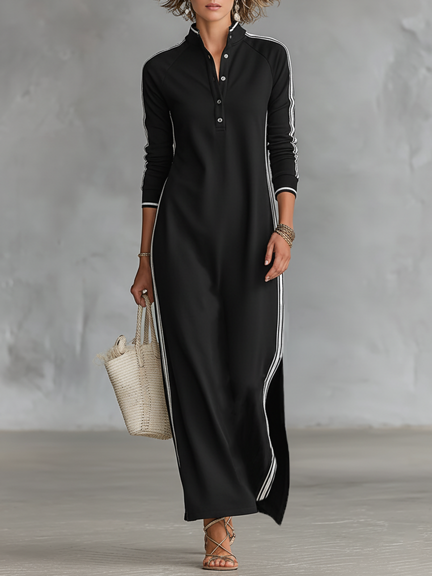 Nicoletta – vestido largo tipo sudadera con cuello