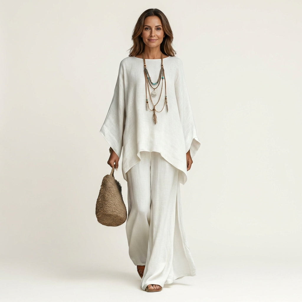 Marina – conjunto boho de mezcla de lino