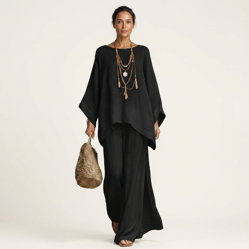 Marina – conjunto boho de mezcla de lino
