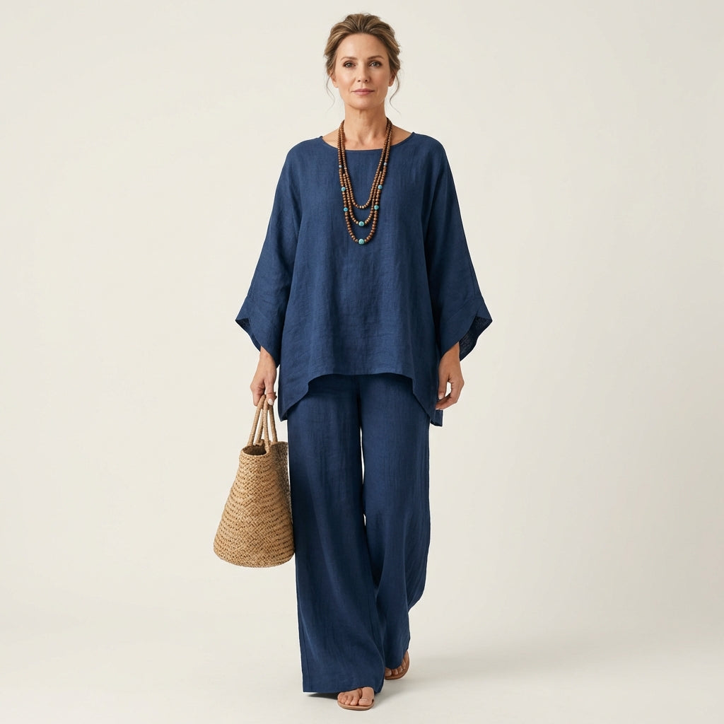 Marina – conjunto boho de mezcla de lino