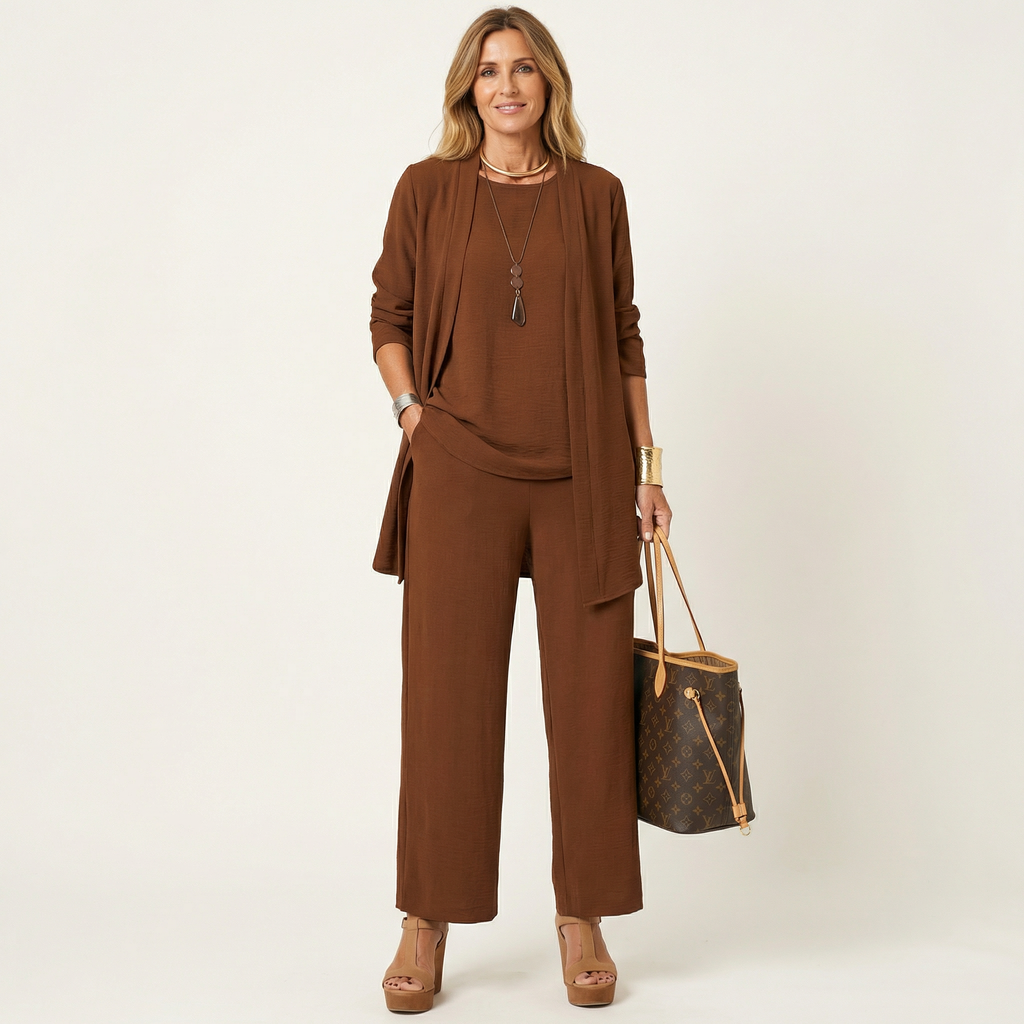 Victoria – conjunto minimalista de 3 piezas con chaleco