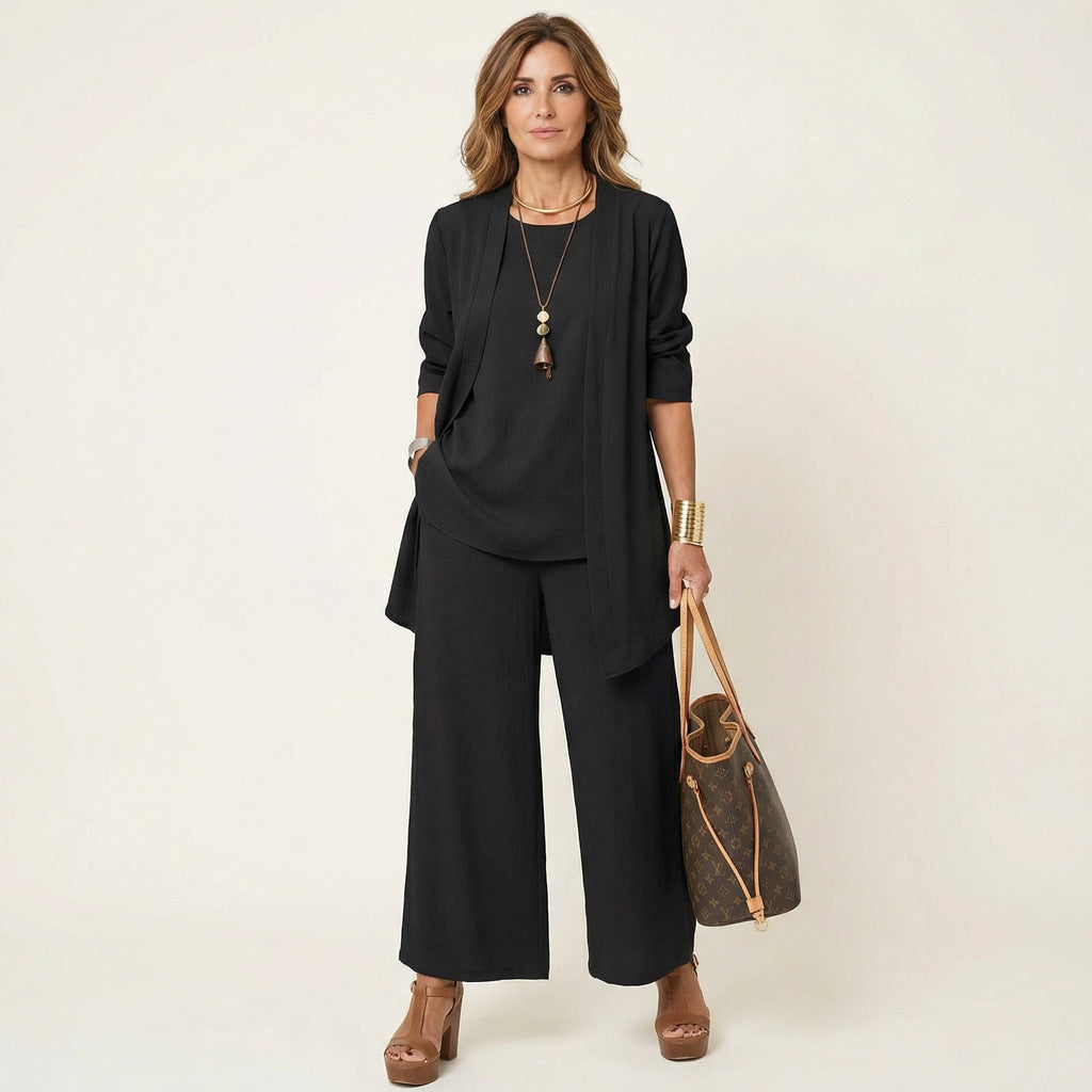 Victoria – conjunto minimalista de 3 piezas con chaleco