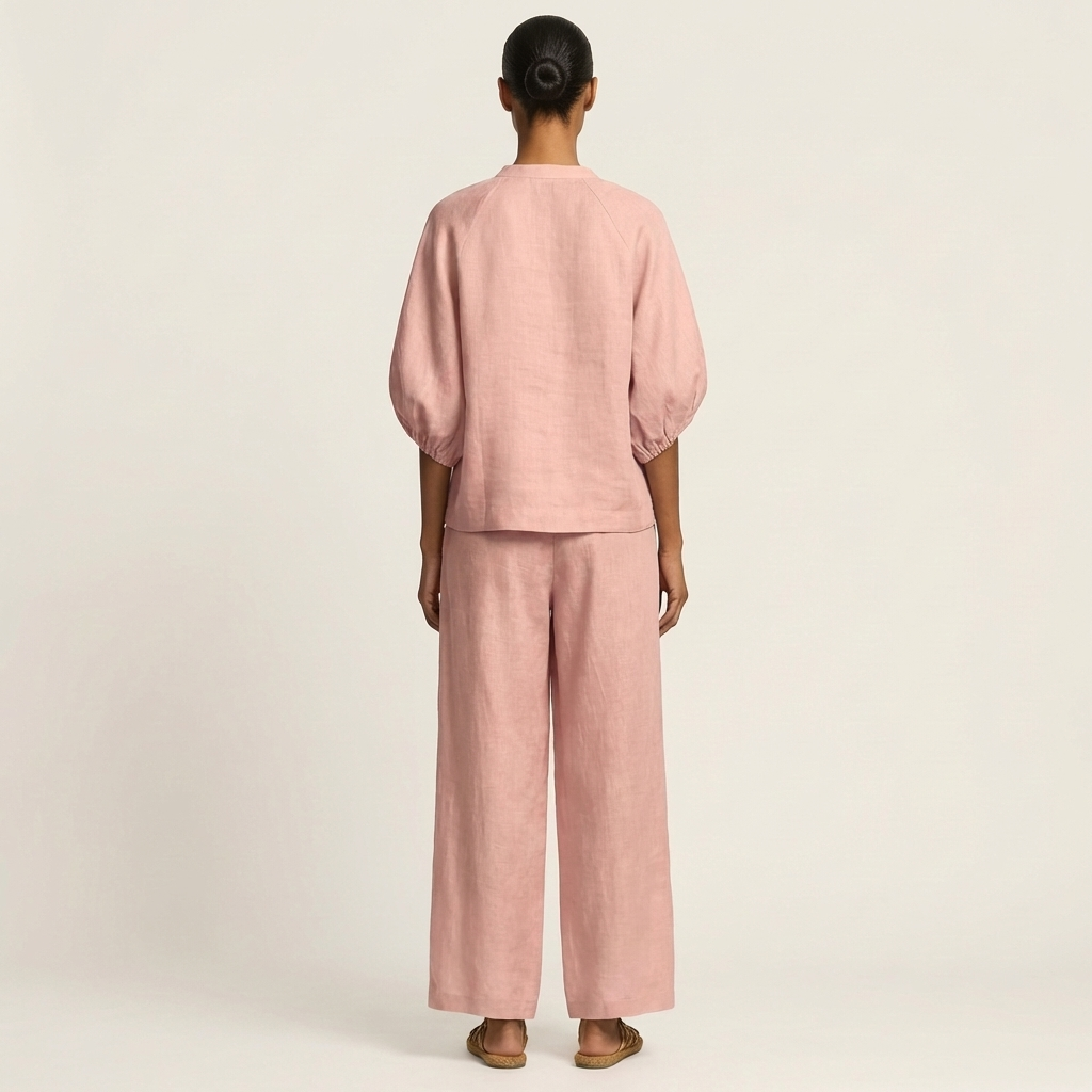 Mercedes – conjunto de blusa con cremallera y manga abullonada