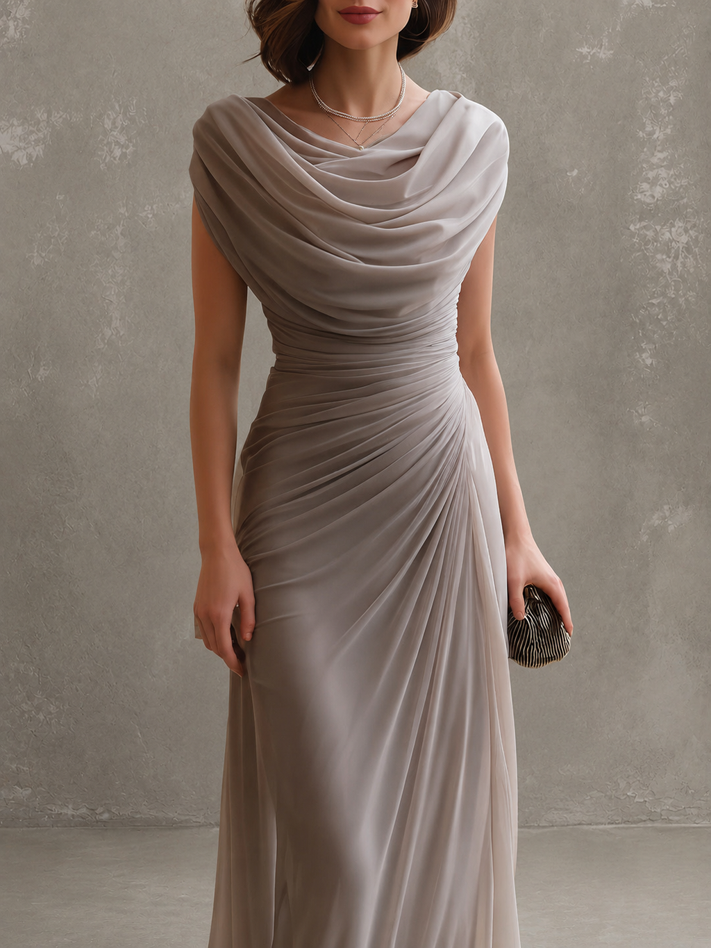 Silvana – vestido maxi drapeado