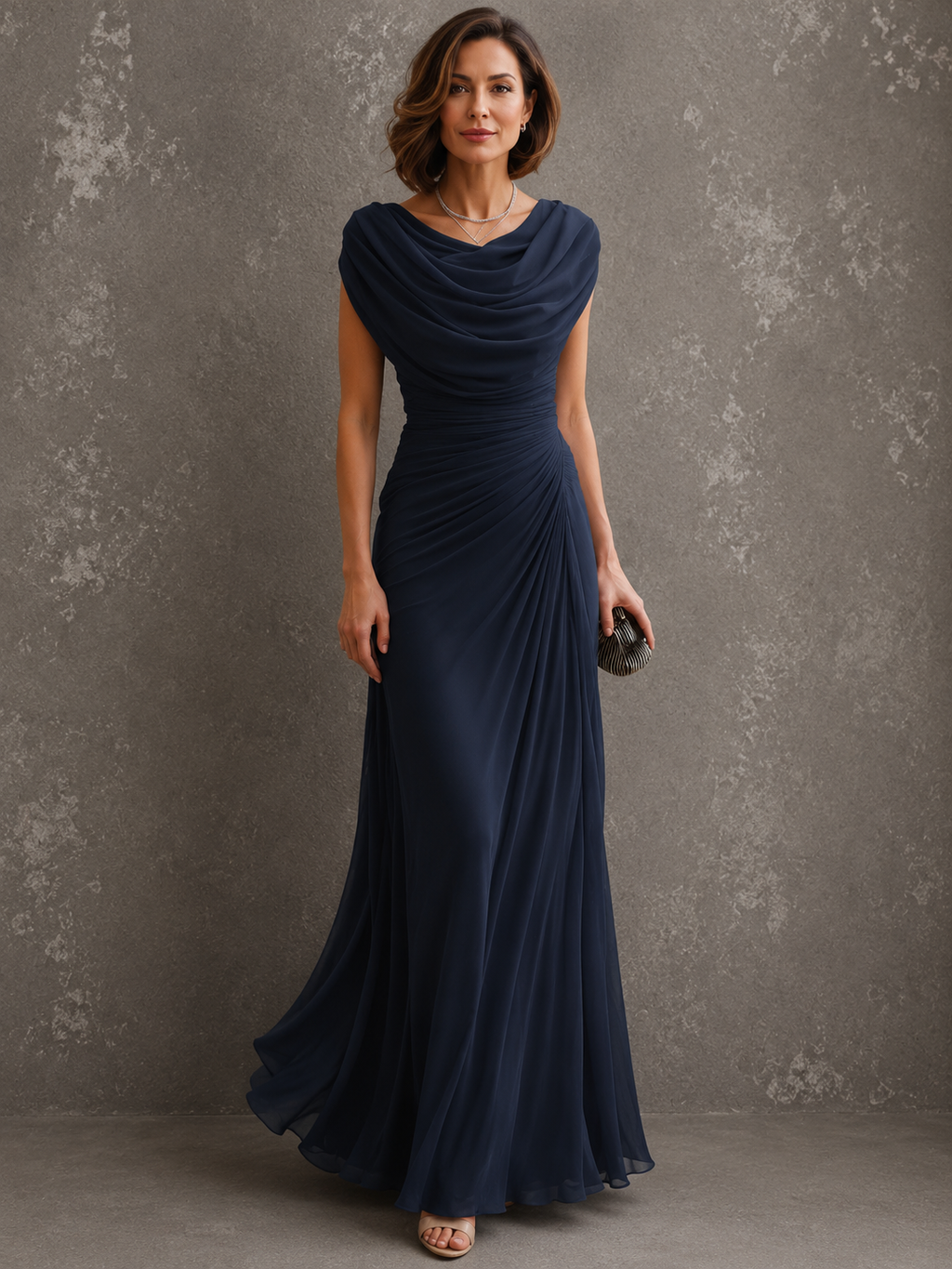 Silvana – vestido maxi drapeado