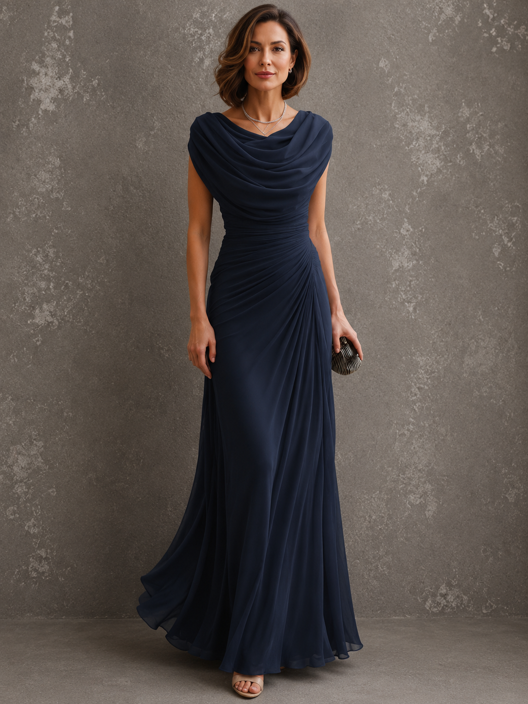 Silvana – vestido maxi drapeado