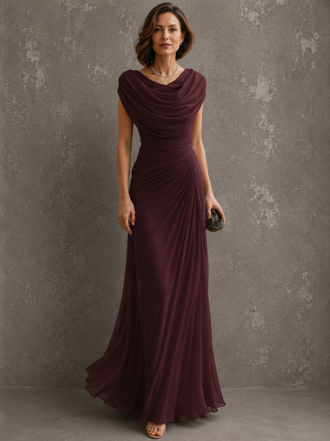 Silvana – vestido maxi drapeado