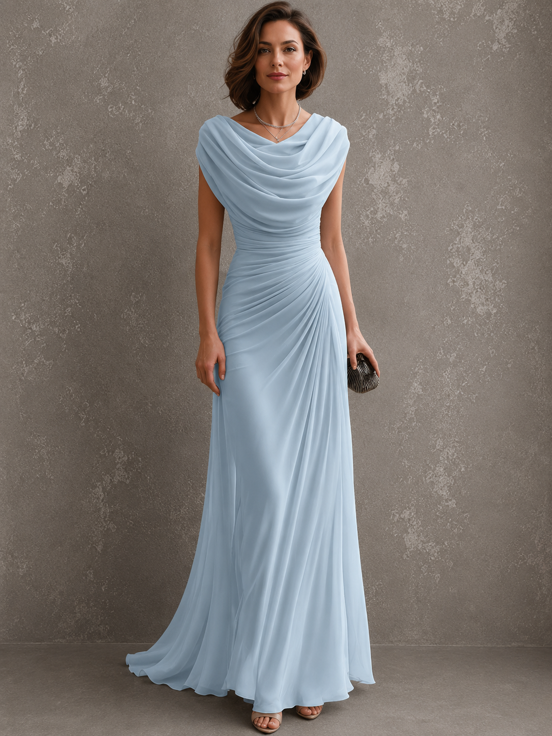 Silvana – vestido maxi drapeado