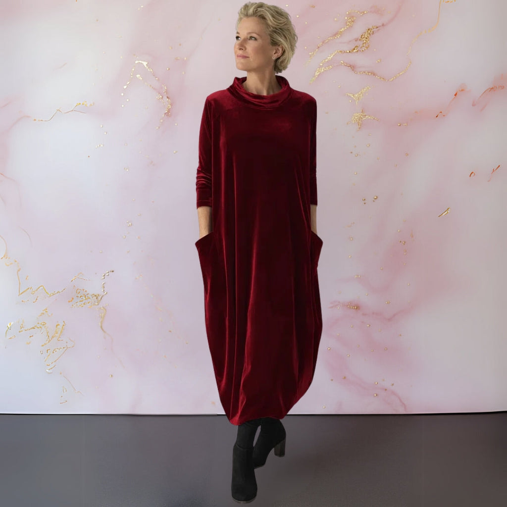 Elena – vestido maxi de terciopelo