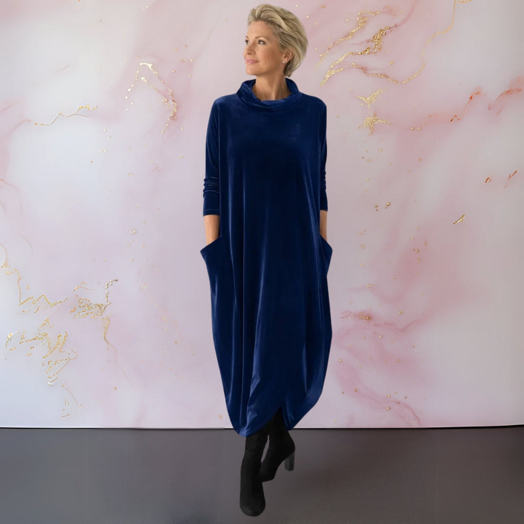 Elena – vestido maxi de terciopelo