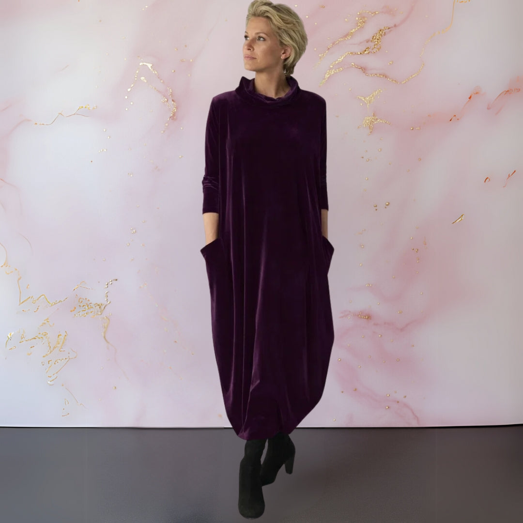 Elena – vestido maxi de terciopelo