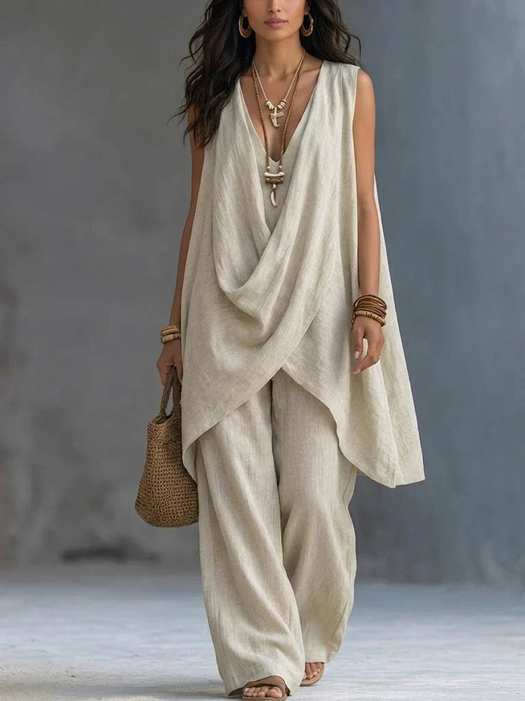 Pilar – conjunto boho de algodón y lino