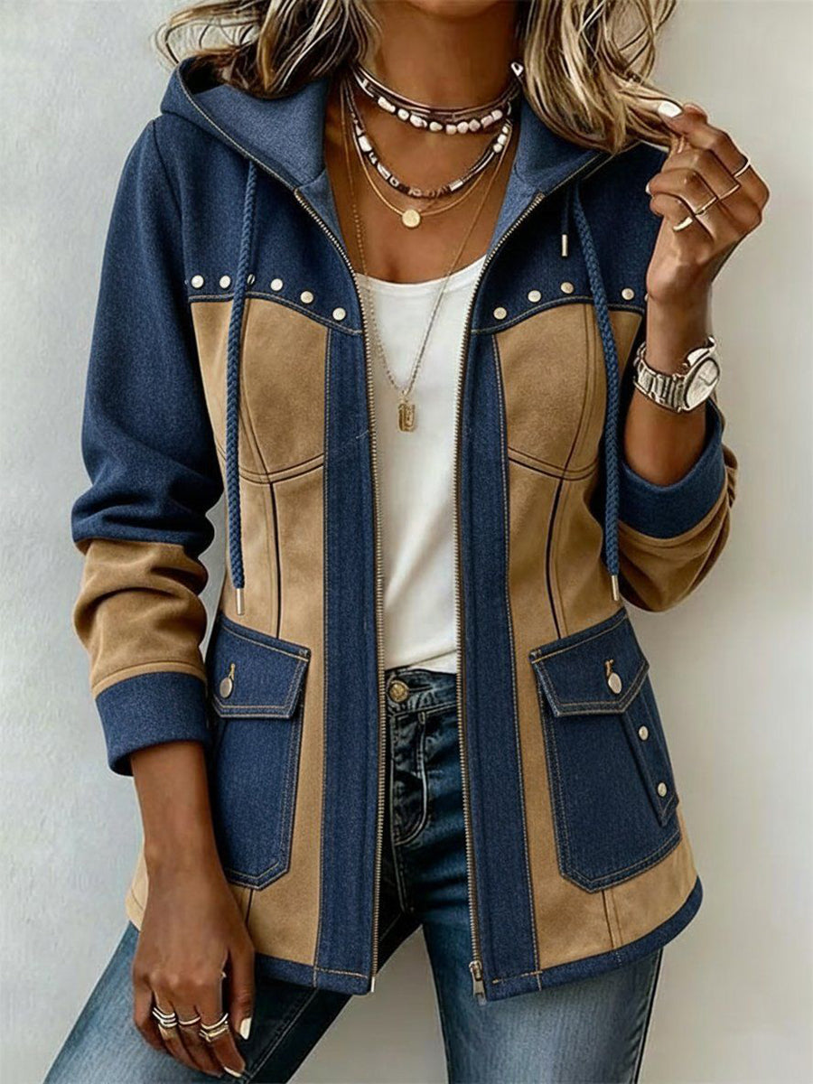 Fabiola – chaqueta bicolor con capucha