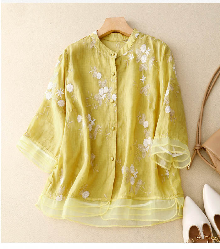 Matilde – blusa con bordado de flores